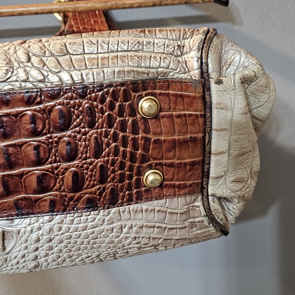 Brahmin Celia Melbourne/Praline Shoulder Bag Satchel Croc Leather Womens OS - Picture 5 of 8